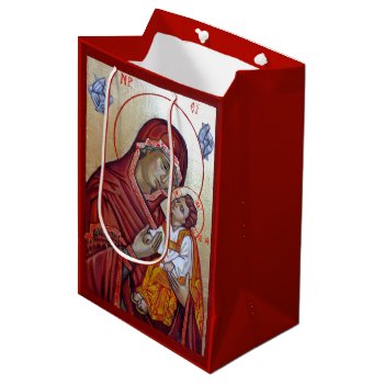 Byzantine Style Icon Of Saint Mary Teotokos Medium Gift Bag by XmasJoy at Zazzle