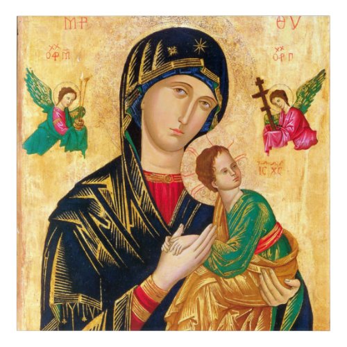 Byzantine Virgin Mary and Child Icon Christmas Acrylic Print