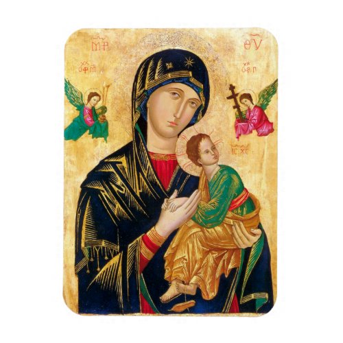 Byzantine Virgin Mary and Child Icon Christmas Magnet