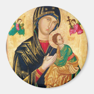 Byzantine Virgin Mary and Child Icon Christmas Magnet