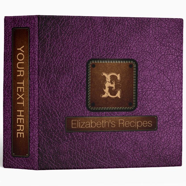 Byzantium Leather Elegant Monogram Binder (Front/Spine)