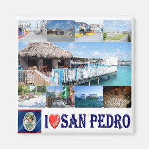 BZ - Belize - I Love San Pedro Town Magnet