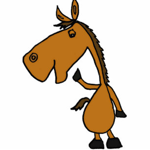 BZ- Whimsical Horse Cartoon Photo Sculpture