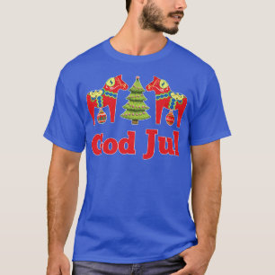 Bzlg Dala Horse God Jul Christmas Tree Merry Xmas  T-Shirt