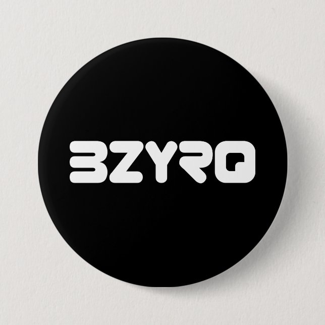 BZYRQ Logo (White on Black) Button (Front)