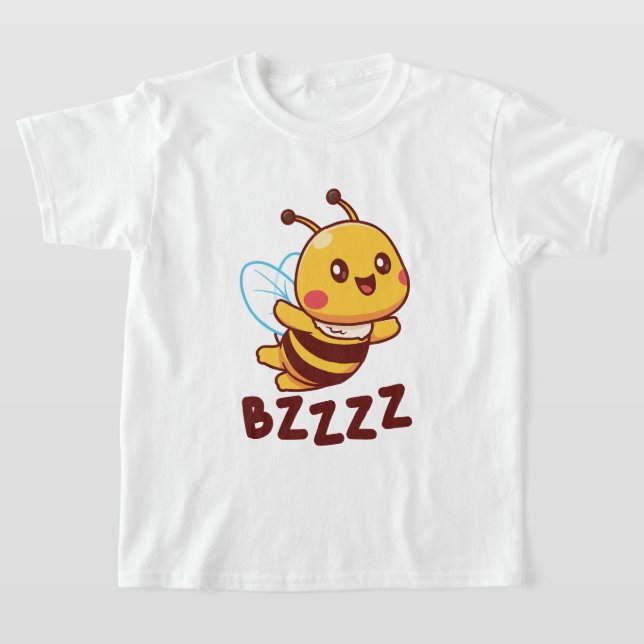 BZZZZ Cute Childrens Bees for Kids - Cartoon Bee T-Shirt (Laydown)