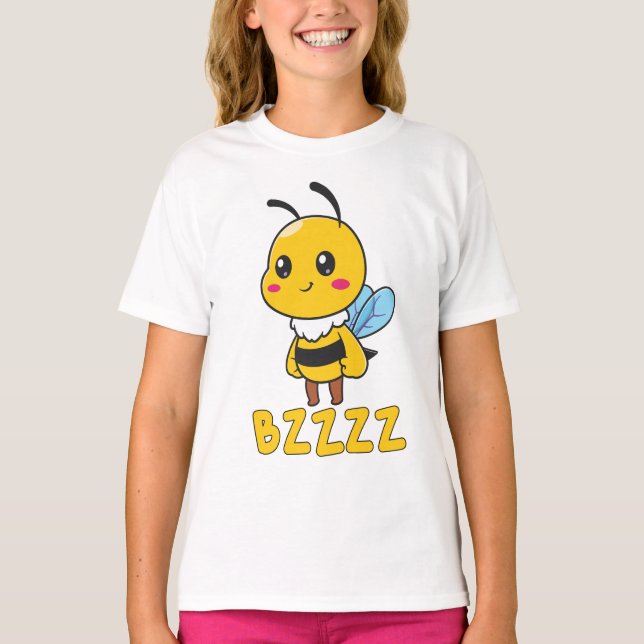 BZZZZ Cute Childrens Bees for Kids - Cartoon Bee T-Shirt (Front)