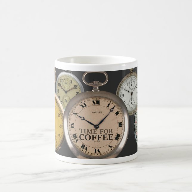 c1900 POCKET WATCH THEME 'TIME FOR COFFEE' Coffee Mug (Center)