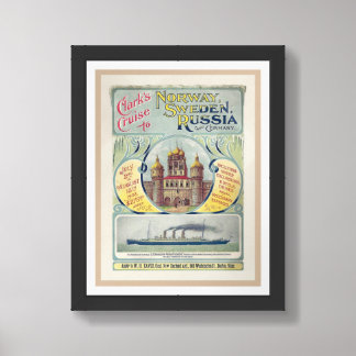 c1903 TRAVEL POSTER CRUISE NORWAY ETC