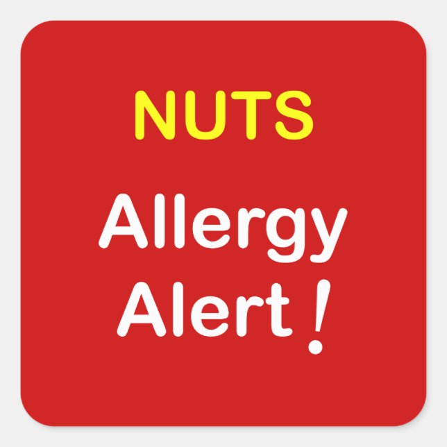 c1 - Allergy Alert - NUTS. Square Sticker (Front)