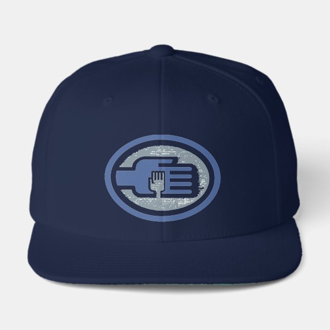 C2B: 6 Panel Classic Snapback Blue Visor (Front)