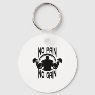 C386 No Pain No Gain Gym Workout Fitness Motivatio Keychain