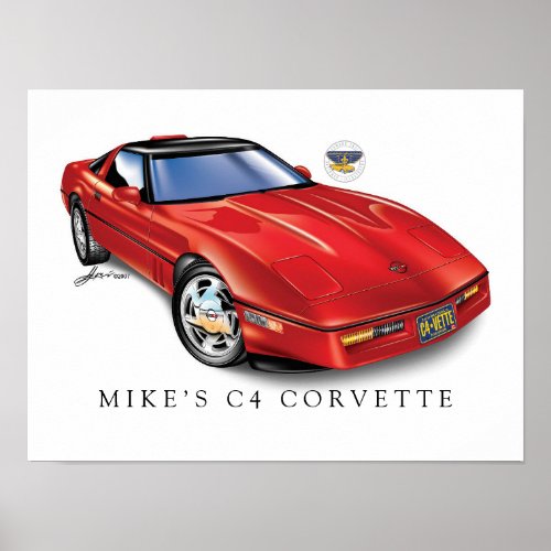 C4 Corvette Print Value Poster Paper Matte