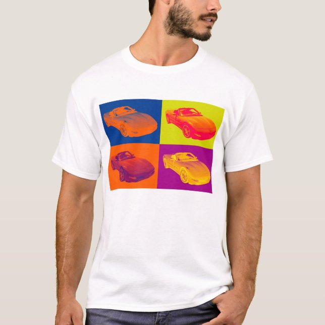C5 Corvette convertible Muscle Car Pop Art T-Shirt (Front)