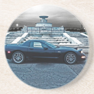 C5 ZO6 CORVETTE ON BELLE ISLE DRINK COASTER