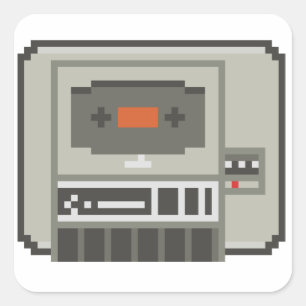 C64 Datasette 8bit Tape Cassette Recorder Square Sticker