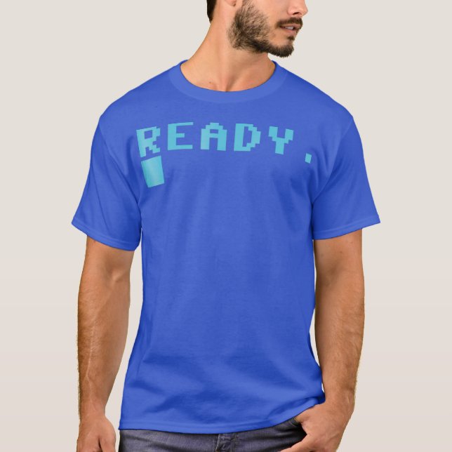 C64 Retro Gaming Computer Ready Load T-Shirt (Front)