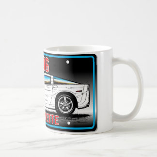 C6 2006 Corvette License Plate Art-Gray Background Coffee Mug