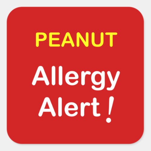 c7 _ Allergy Alert _ PEANUTS Square Sticker