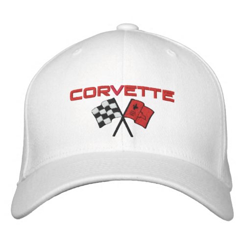 C7 C8 Illustrated Car Embroidered Cap Racing Flags