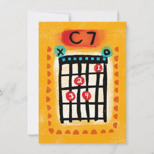 C7 Guitar Chord Greeting Card - Colorful Music