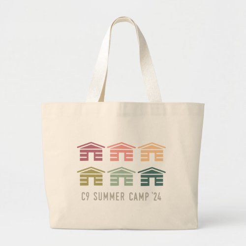 C9 Summer Camp 2024 Large Tote Bag _ Cabins