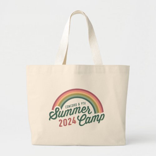 C9 Summer Camp 2024 Large Tote Bag _ Rainbow