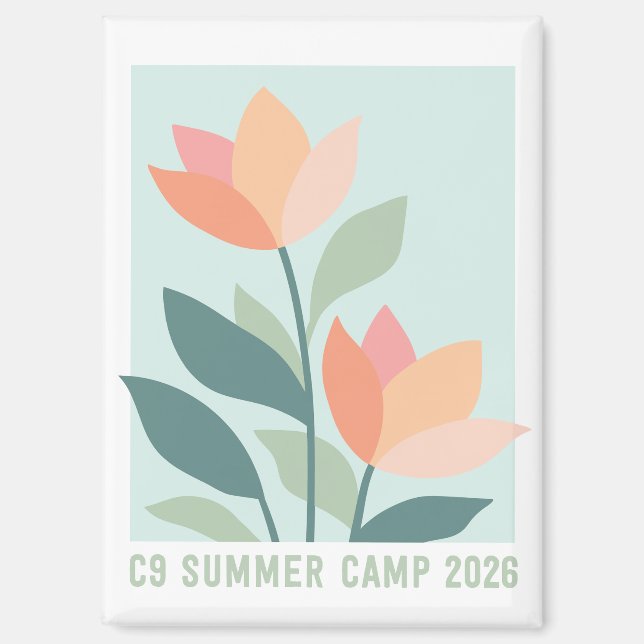 C9 Summer Camp 2026 Flower Magnet (Front)