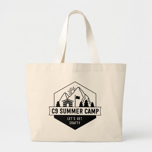 C9 Summer Camp Logo Large Tote Bag