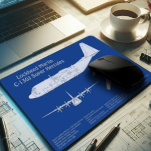 C-130 Hercules - Airplane Blueprint Plans ABD Mouse Pad