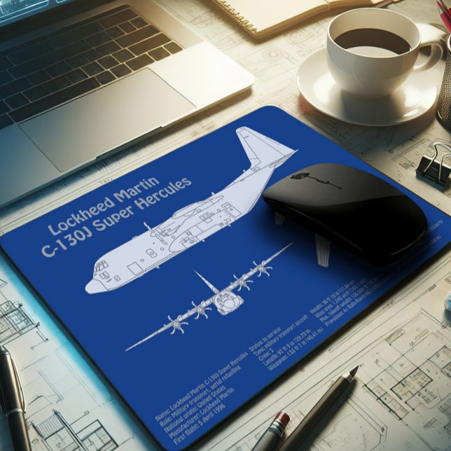 C-130 Hercules - Airplane Blueprint Plans ABD Mouse Pad (Creator Uploaded)