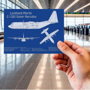 C-130 Hercules - Airplane Blueprint Plans ABD Postcard