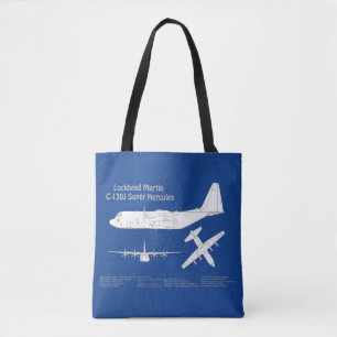 C-130 Hercules - Airplane Blueprint Plans ABD Tote Bag