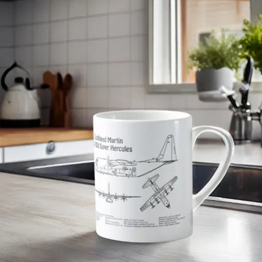 C-130 Hercules - Airplane Blueprint Plans AD Coffee Mug C-130 Hercules - Airplane Blueprint Plans AD Coffee Mug