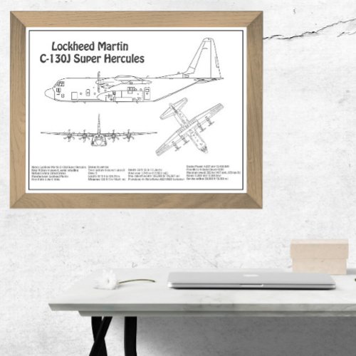 C_130 Hercules _ Airplane Blueprint Plans BD Photo Print