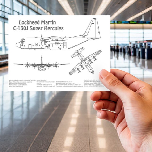 C-130 Hercules - Airplane Blueprint Plans BD Postcard (Creator Uploaded)