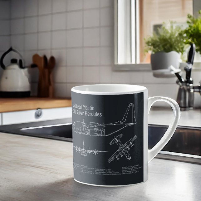 C-130 Hercules - Airplane Blueprint Plans PD Coffee Mug (Creator Uploaded)