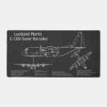 C-130 Hercules - Airplane Blueprint Plans PD Desk Mat
