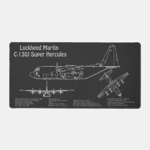 C-130 Hercules - Airplane Blueprint Plans PD Desk Mat