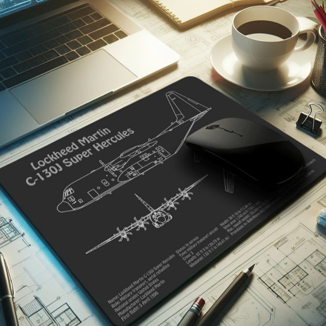 C-130 Hercules - Airplane Blueprint Plans PD Mouse Pad (Creator Uploaded)