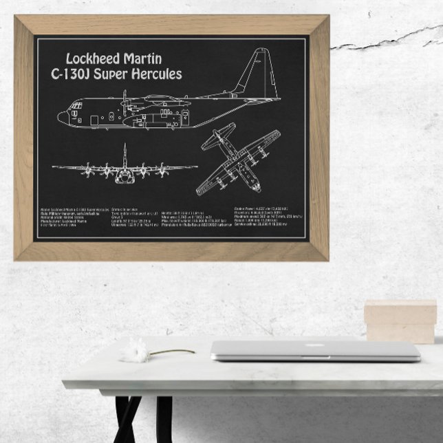 C-130 Hercules - Airplane Blueprint Plans PD Photo Print (Creator Uploaded)