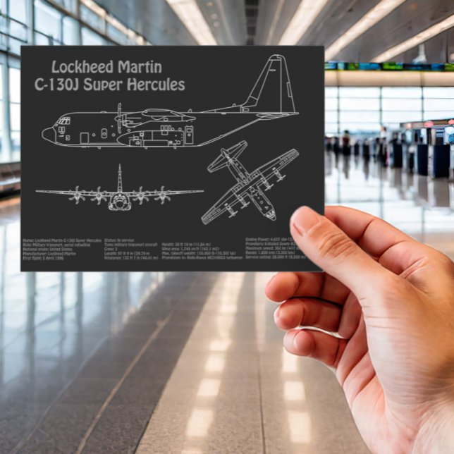 C-130 Hercules - Airplane Blueprint Plans PD Postcard (Creator Uploaded)