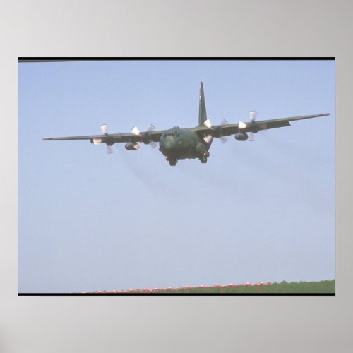 C_130 Hercules approach_Military Aircraft Poster