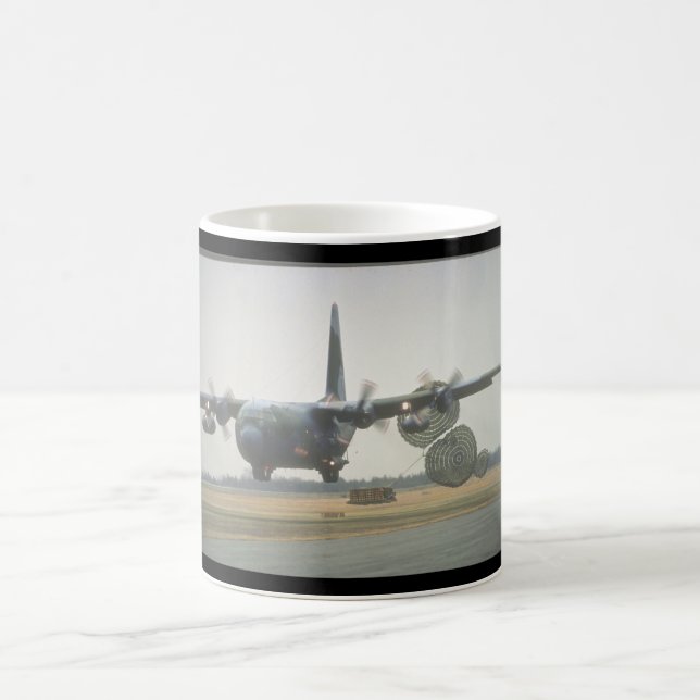 C-130 Hercules LAPES cargo_Military Aircraft Coffee Mug (Center)