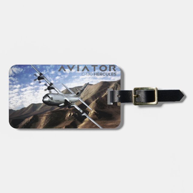 C-130 HERCULES Military Airplane Luggage Tag (Front Horizontal)
