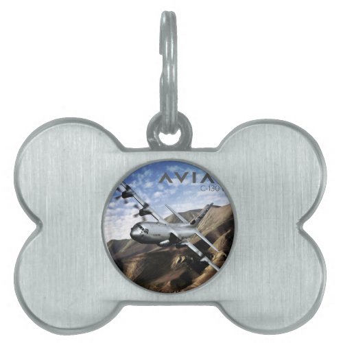 C_130 HERCULES Military Airplane Pet Tag