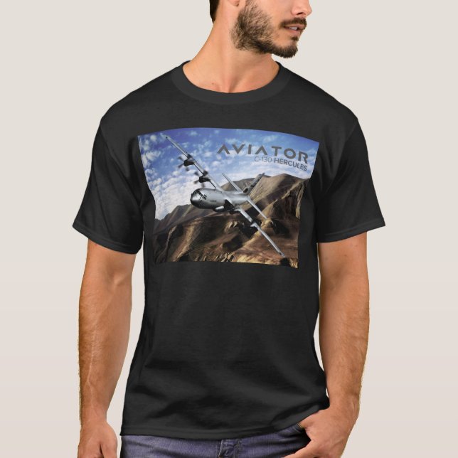 C-130 HERCULES Military Airplane T-Shirt (Front)