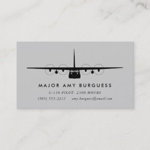 C-130 Hercules Pilot Gray Business Card