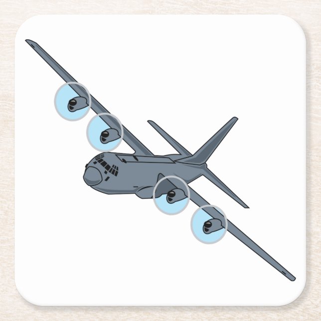 C-130 Hercules Square Paper Coaster (Front)