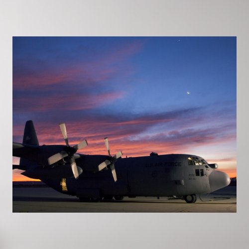 C_130 Hercules Sunset Poster